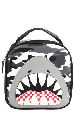 OMG Accessories Shark Camo Print Lunch Bag in Black
