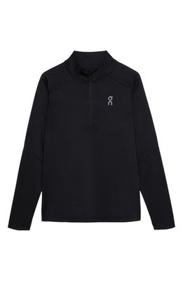 On Climate Knit Quarter-Zip Running Top in Black
