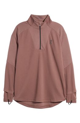 On Climate Knit Quarter Zip Running Top in Grape