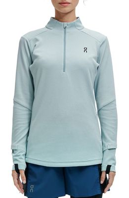On Climate Knit Quarter-Zip Running Top in Sea