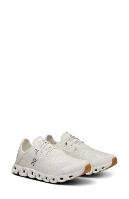 On Cloud 5 Coast Sneaker in Undyed White/White