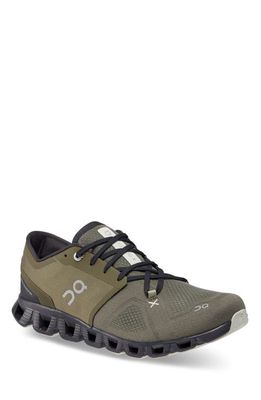 On Cloud X 3 Training Shoe in Olive/Reseda