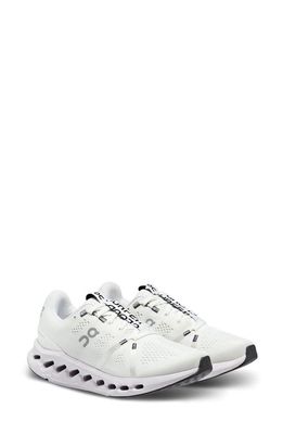 On Cloudsurfer Running Shoe in White/Frost