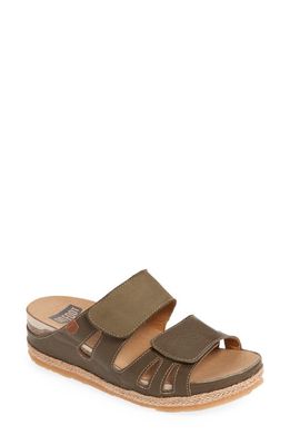 On Foot Cynara Slide Sandal in Khaki Khaki 