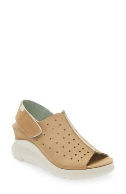 On Foot Slingback Wedge Sandal in Tan Suede