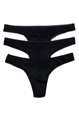 On Gossamer 3-Pack Mesh Thongs in Black