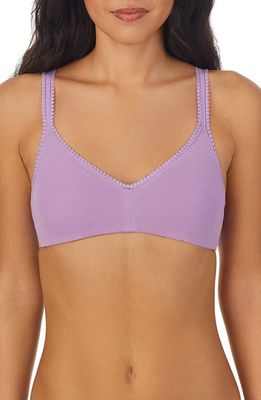 On Gossamer Cabana Stretch Cotton Soft Cup Bra in Violet Flower