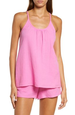 On Gossamer Cotton Gauze Short Pajamas in Pink