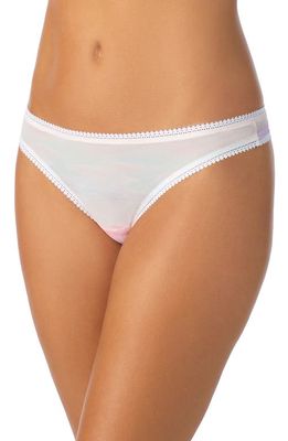 On Gossamer Triple Mesh Print Thong in Sunset Stripe 