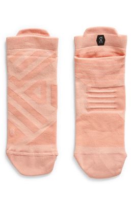 On Performance Ankle Socks in Rose/Flamingo