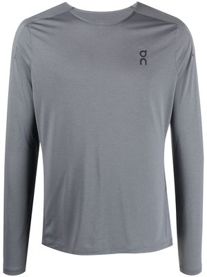 On Running logo-print long-sleeved performance top - Grey