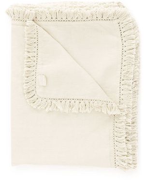 Once Milano fringe-detailing linen table cloth - Neutrals