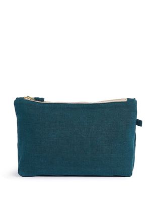 Once Milano linen zip-fastening pouch bag - Blue