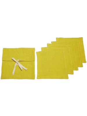 Once Milano set of five cocktail napkins - Yellow