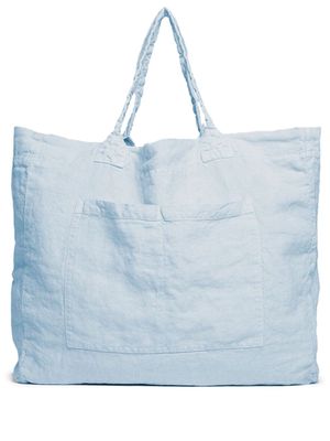 Once Milano Weekend linen tote bag - Blue