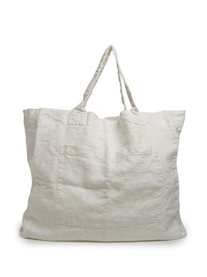 Once Milano Weekend linen tote bag - White