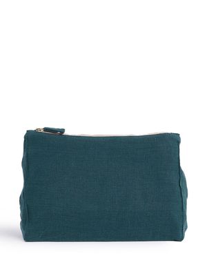 Once Milano zip-fastening linen pouch - Blue