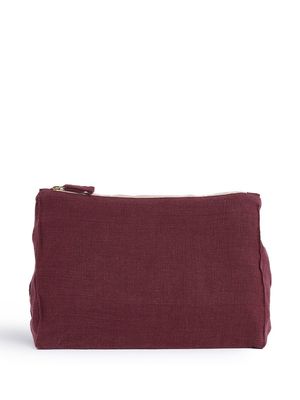 Once Milano zip-fastening linen pouch - Red