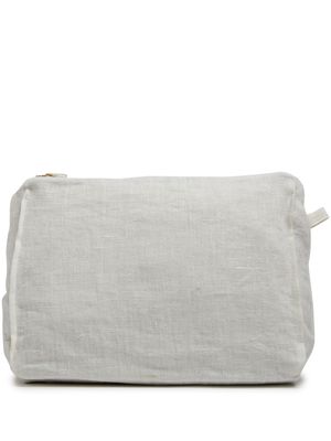 Once Milano zip-up linen wash bag - White