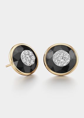 One Collection 13mm Earrings with Yellow Gold Bezel