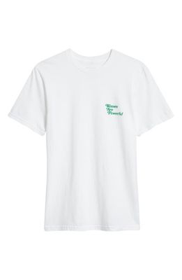 One DNA Gender Inclusive Women Are Powerful Graphic Tee in White/Kelly Green
