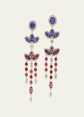 One-of-a-Kind 20K Drop Earrings with Spinel, Tanzanite and Diamonds