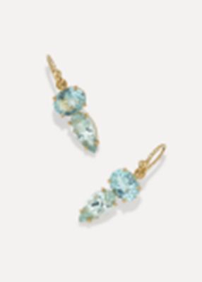 One-Of-A-Kind Gemmy Gem 18K Yellow Gold Aquamarine and Pave Diamond Earrings