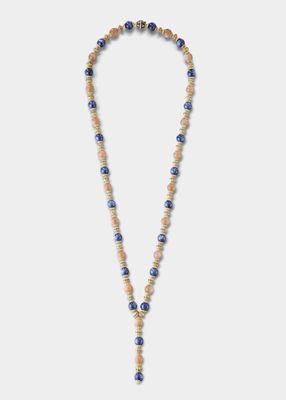 One-of-a-Kind Ombelicali 18K Gold, Moonstone and Kyanite Necklace