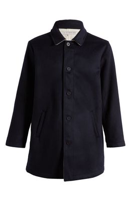 ONE OF THESE DAYS Austin Reversible Wool Blend Trench Coat in Navy/Stone