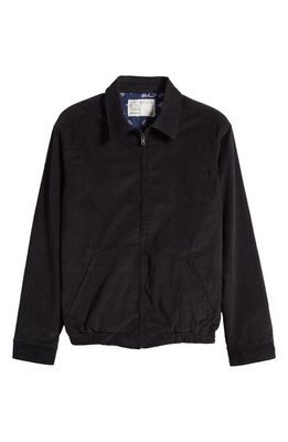ONE OF THESE DAYS Corduory Cotton Zip-Up Jacket in Black