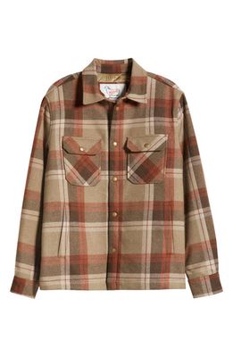ONE OF THESE DAYS Flannel Wool Blend Overshirt in Tan/Brown