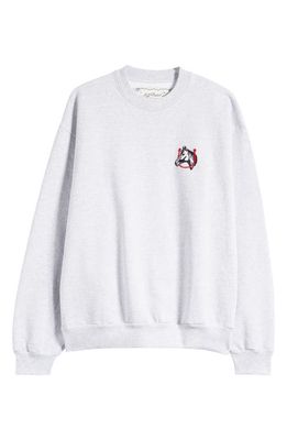 ONE OF THESE DAYS Horse Shoe Embroidered Sweatshirt in Heather