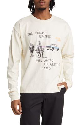 ONE OF THESE DAYS The Feeling Remains Long Sleeve Graphic Tee in Bone