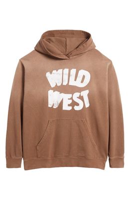 ONE OF THESE DAYS Wild West Ombré Cotton Graphic Hoodie in Mustang Brown