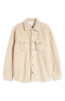 ONE OF THESE DAYS x Woolrich Western Faux Shearling Button-Up Shirt in Cream