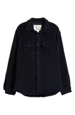 ONE OF THESE DAYS x Woolrich Western Faux Shearling Button-Up Shirt in Navy