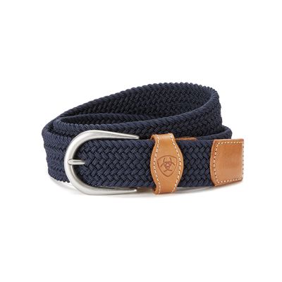 One Rail Woven Belt in Navy Leather, Size: XS/S by Ariat