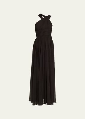 One-Shoulder Maxi Silk Goddess Gown