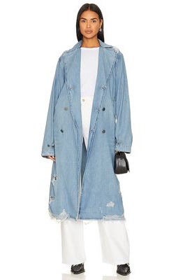 One Teaspoon Denim Trench Coat in Blue