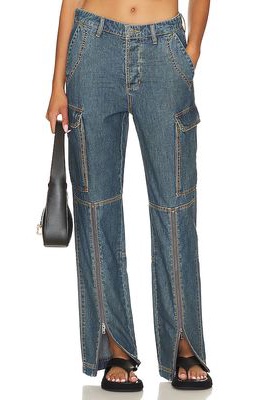 One Teaspoon Zipped Cargo Motion Jeans in Blue