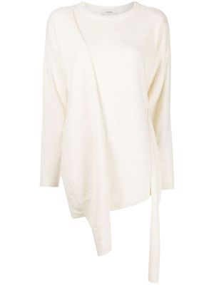 Onefifteen asymmetric-hem knitted top - White