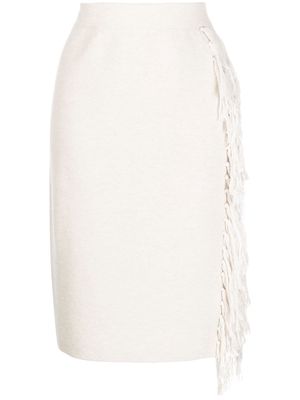Onefifteen fringe-detail midi dress - White