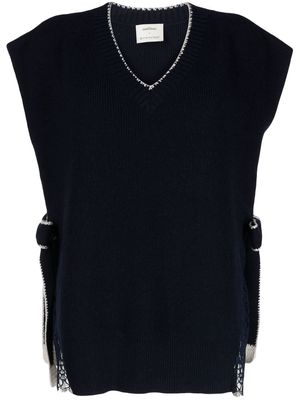 Onefifteen side-tie detail knitted vest top - Blue