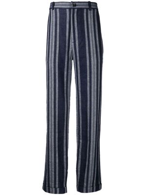 Onefifteen x Anowhereman striped tailored trousers - Blue