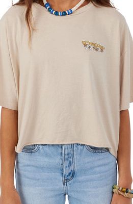 O'Neill Aloha Shore Crop Cotton Graphic T-Shirt in Cement