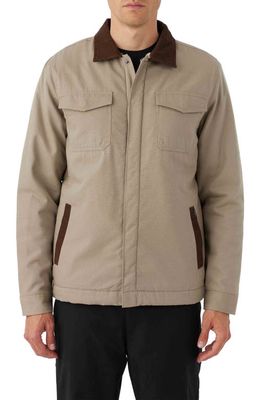 O'Neill Beacon Faux Shearling Lined Jacket in Khaki