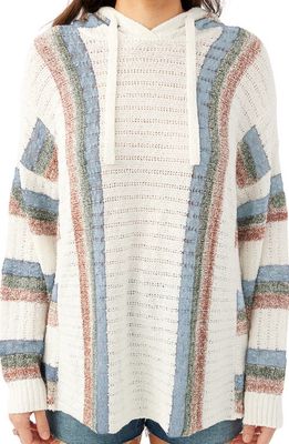 O'Neill Bethany Stripe Pointelle Sweater Hoodie in Multi Colored