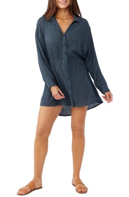 O'Neill Cami Long Sleeve Cover-Up Shirtdress in Slate