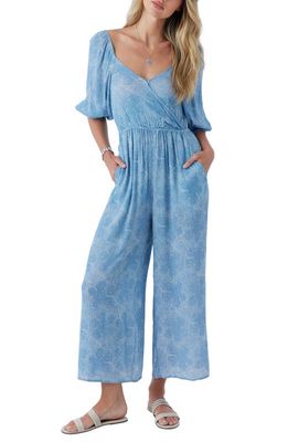 O'Neill Cecilia Dot Print Wide Leg Jumpsuit in Infinity