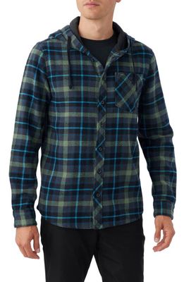 O'Neill Clayton Plaid Hooded Button-Up Shirt in Graphite